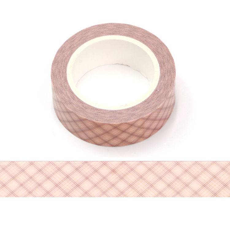 Solid Color Grid Washi Tape - Brown