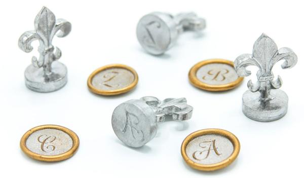 Calligraphy Initial Wax Stamp + Wax Set- Made in USA- LetterSeals.com