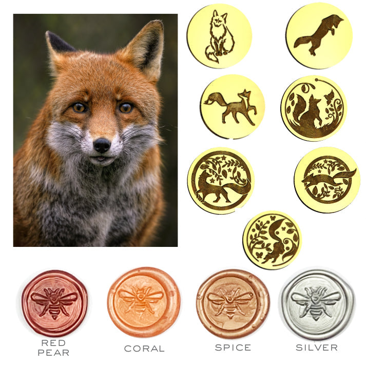 Clever Fox Stamp & Russet Colorway Sealing Wax Set- Made in USA- LetterSeals.com