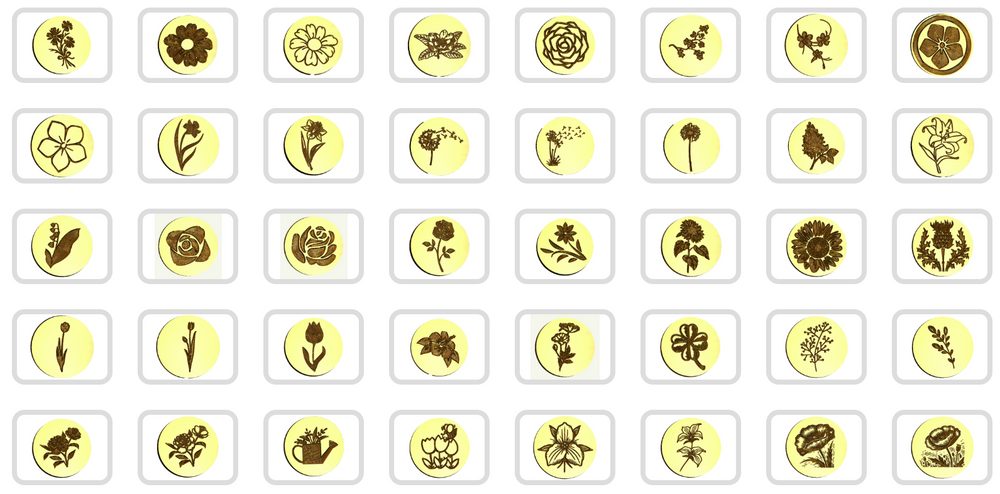 Flower Wax Seal Stamps- Made in USA- LetterSeals.com