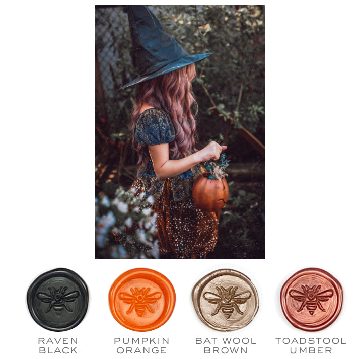 Halloween Design Stamp & Cider Colorway Sealing Wax Set- Made in USA- LetterSeals.com