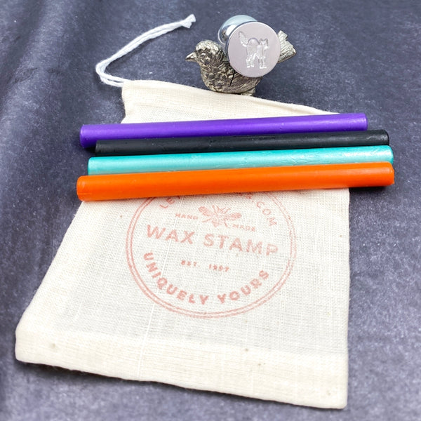 Halloween Design Stamp & Spellbound Colorway Sealing Wax Set- Made in USA- LetterSeals.com