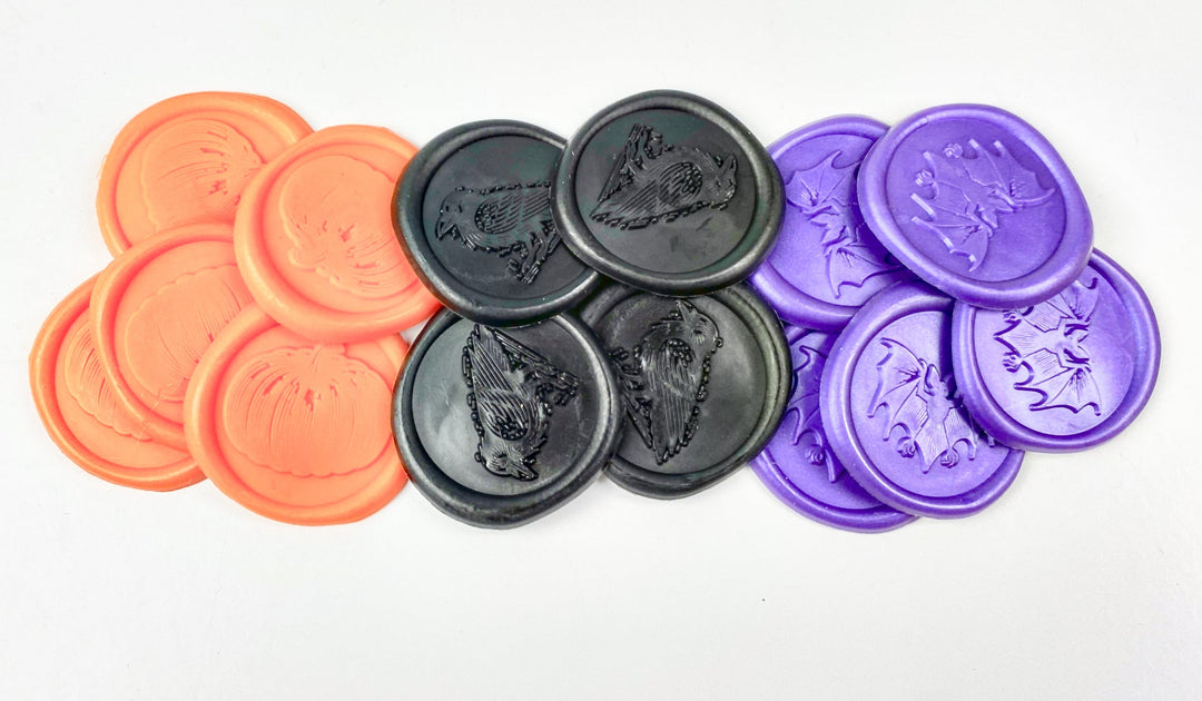 Halloween Linocut Designs Adhesive Wax Seals-LetterSeals.com