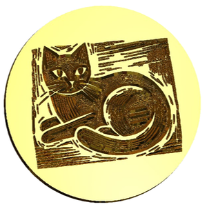 NEW - Linocut Cat Wax Seal Stamp-LetterSeals.com