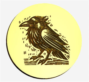 NEW - Raven 2 Linocut Design Wax Seal Stamp- Made in USA- LetterSeals.com