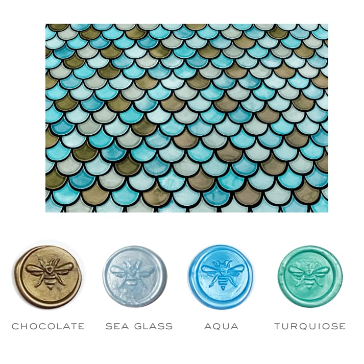 Mermaid Stamp & Ocean Colorway Sealing Wax Set- Made in USA- LetterSeals.com