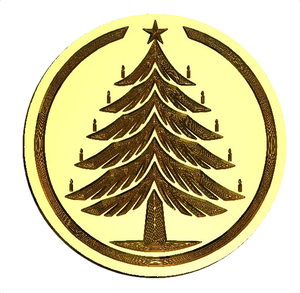 NEW - Linocut Christmas Tree #3 Design Wax Seal Stamp- Made in USA- LetterSeals.com