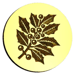 NEW - Linocut Holly Sprig Wax Seal Stamp- Made in USA- LetterSeals.com