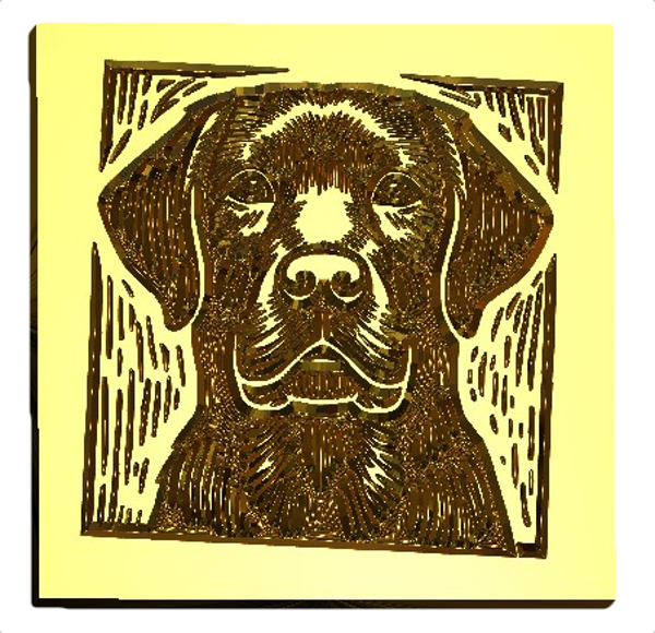 NEW - Linocut Labrador 2-LetterSeals.com