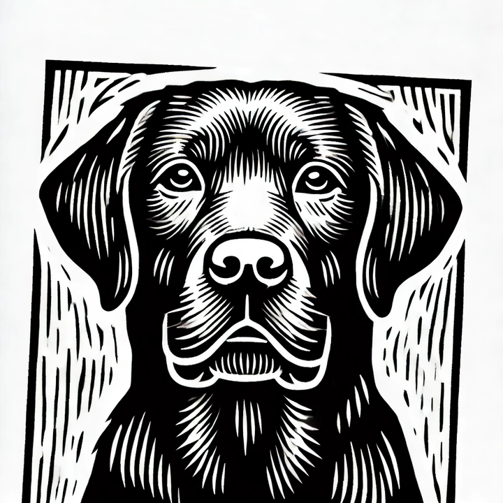 NEW - Linocut Labrador 2-LetterSeals.com