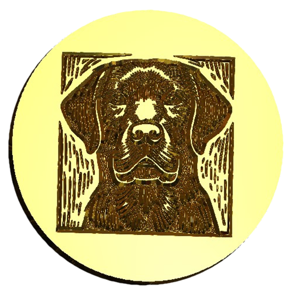 NEW - Linocut Labrador 2-LetterSeals.com