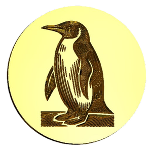 NEW - Linocut Penguin Design Wax Seal Stamp- Made in USA- LetterSeals.com