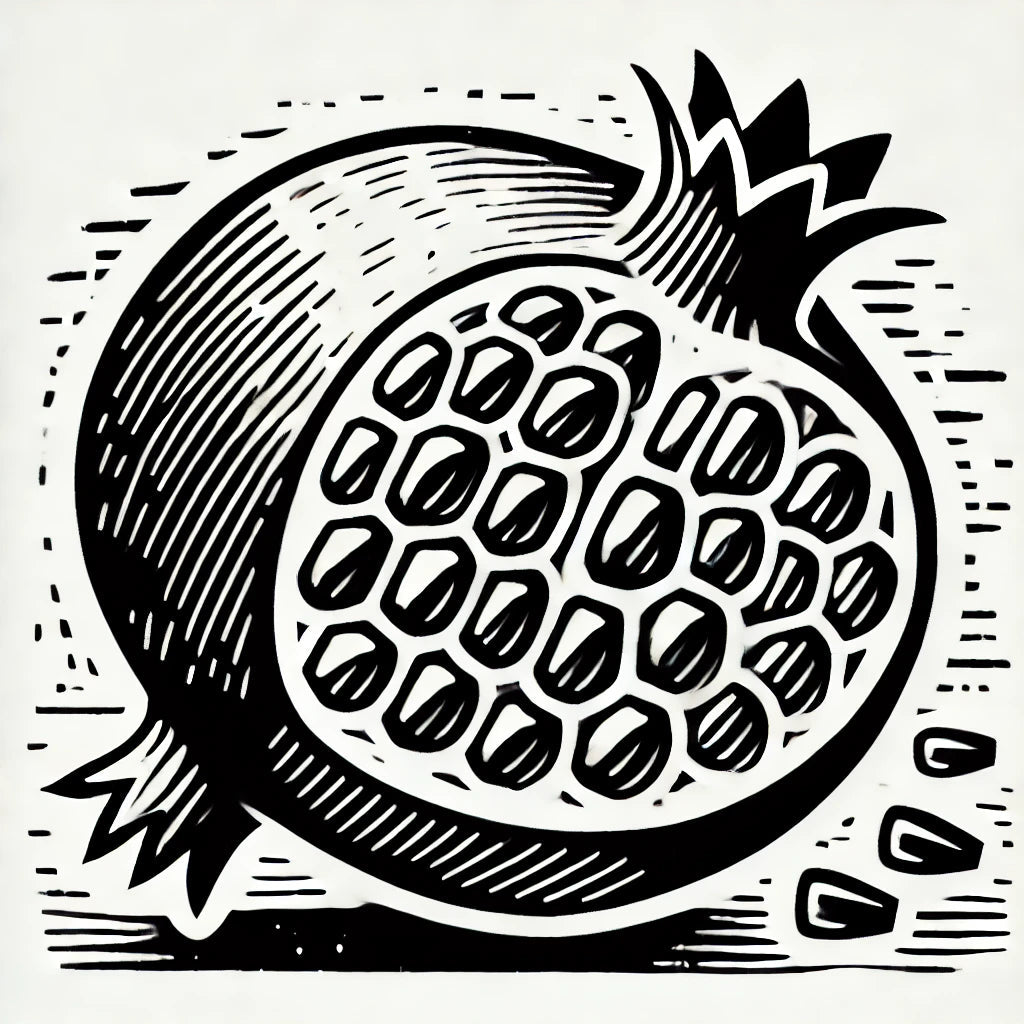 NEW - Linocut Pomegranate Wax Seal Stamp- Made in USA- LetterSeals.com