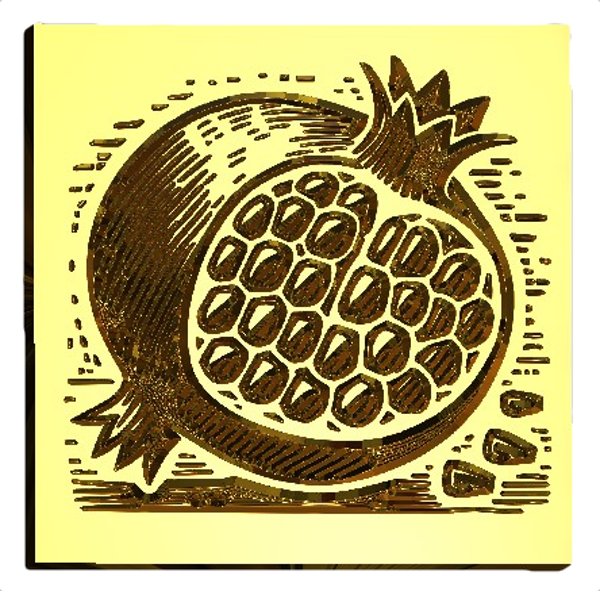 NEW - Linocut Pomegranate Wax Seal Stamp- Made in USA- LetterSeals.com