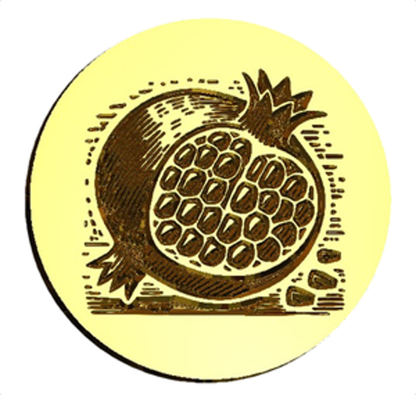 NEW - Linocut Pomegranate Wax Seal Stamp- Made in USA- LetterSeals.com