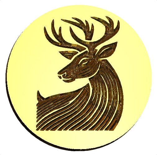 NEW - Linocut Reindeer Bust Wax Seal Stamp- Made in USA- LetterSeals.com