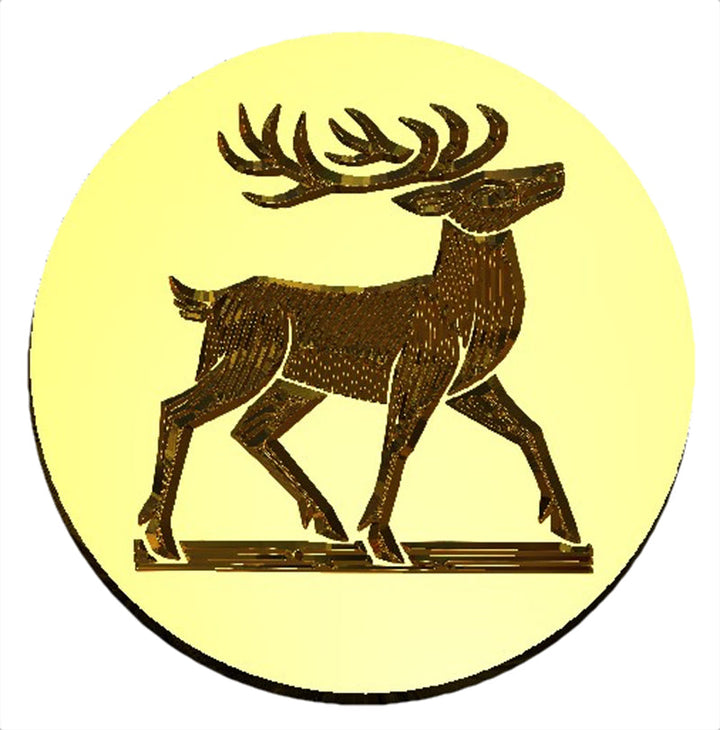 NEW - Linocut Reindeer Standing Wax Seal Stamp- Made in USA- LetterSeals.com