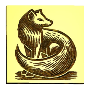 NEW - Linocut Sitting Arctic Fox Design Wax Seal Stamp- Made in USA- LetterSeals.com