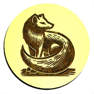 NEW - Linocut Sitting Arctic Fox Design Wax Seal Stamp- Made in USA- LetterSeals.com