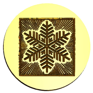 NEW - Linocut Snowflake #2 Design Wax Seal Stamp- Made in USA- LetterSeals.com