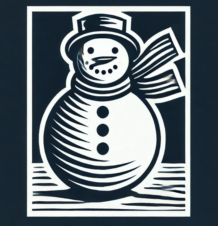 NEW - Linocut Snowman #1 Wax Seal Stamp- Made in USA- LetterSeals.com