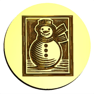 NEW - Linocut Snowman #1 Wax Seal Stamp- Made in USA- LetterSeals.com