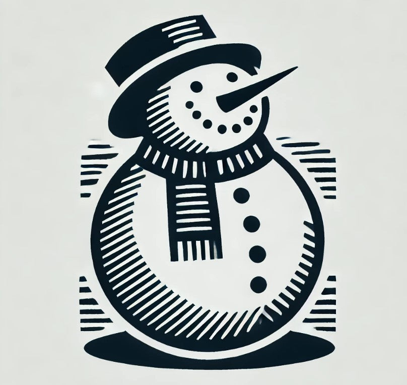 NEW - Linocut Snowman #2 Wax Seal Stamp- Made in USA- LetterSeals.com