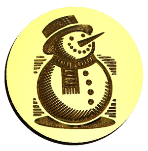 NEW - Linocut Snowman #2 Wax Seal Stamp- Made in USA- LetterSeals.com