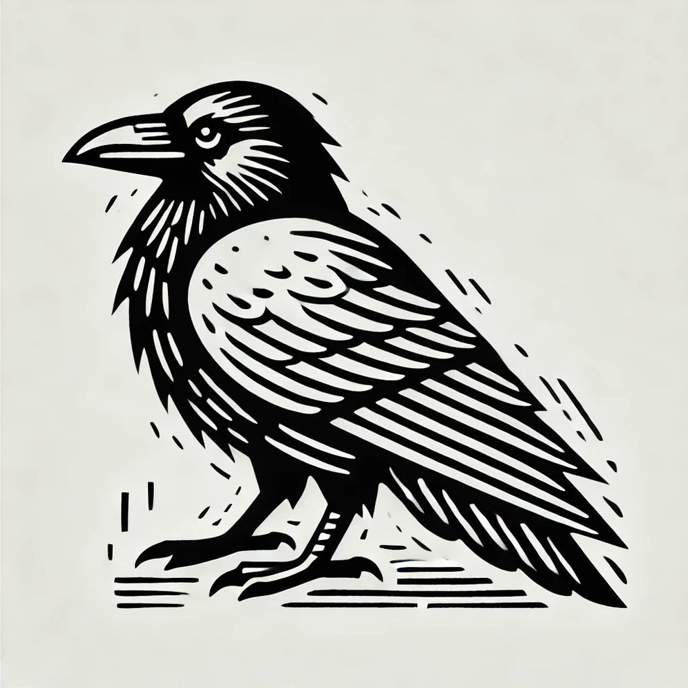 NEW - Raven 2 Linocut Design Wax Seal Stamp- Made in USA- LetterSeals.com