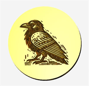 NEW - Raven 2 Linocut Design Wax Seal Stamp- Made in USA- LetterSeals.com