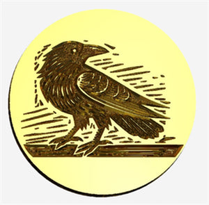 NEW - Raven 3 Linocut Design Wax Seal Stamp- Made in USA- LetterSeals.com