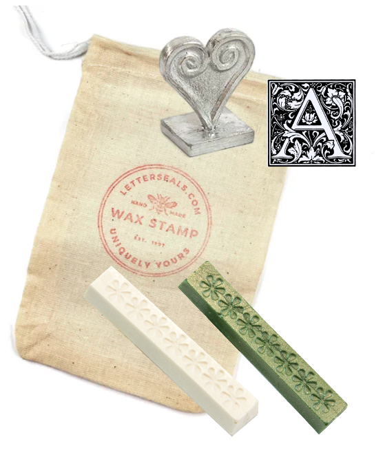 Ornate Initial Wax Stamp + Wax Set- Made in USA- LetterSeals.com