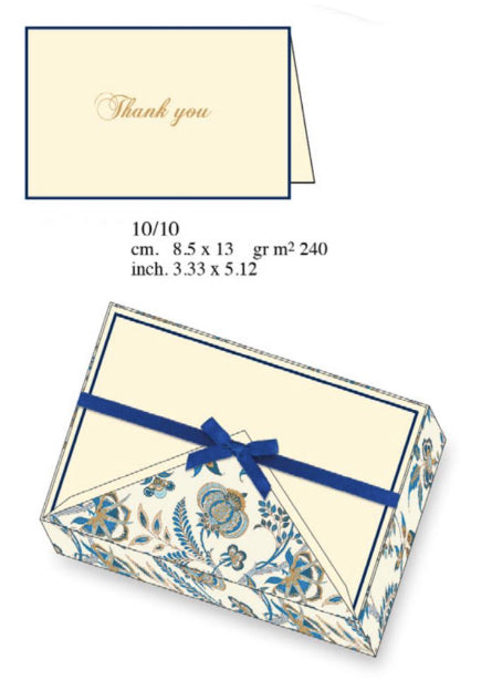 Blue Poppy Florentine Pattern | Rossi 1931 Italian Stationery-LetterSeals.com